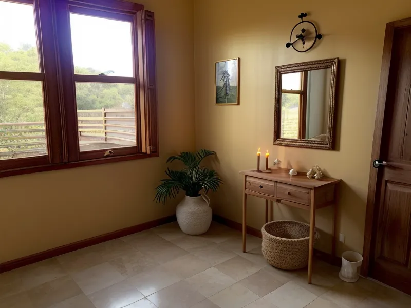 Mesa de madera con guías impresas de la certificación en llama trina y una taza de café junto a cempasúchil seco