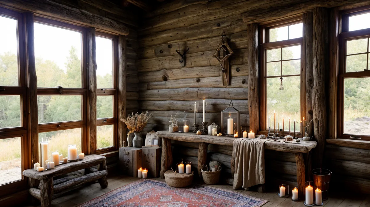 Altar con velas y copal encendido, símbolo de sanación ancestral en la rutina diaria