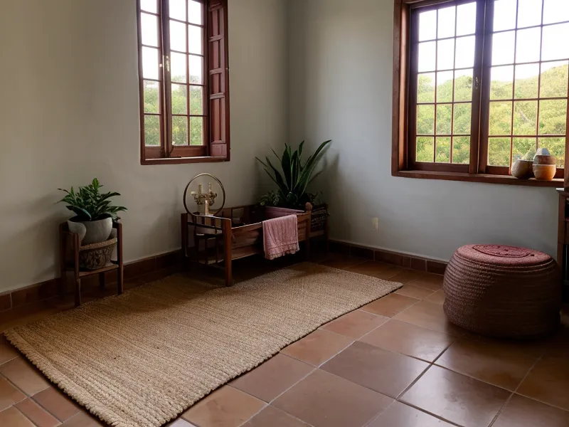 Ventana abierta a un patio florido, símbolo de claridad emocional tras el duelo materno